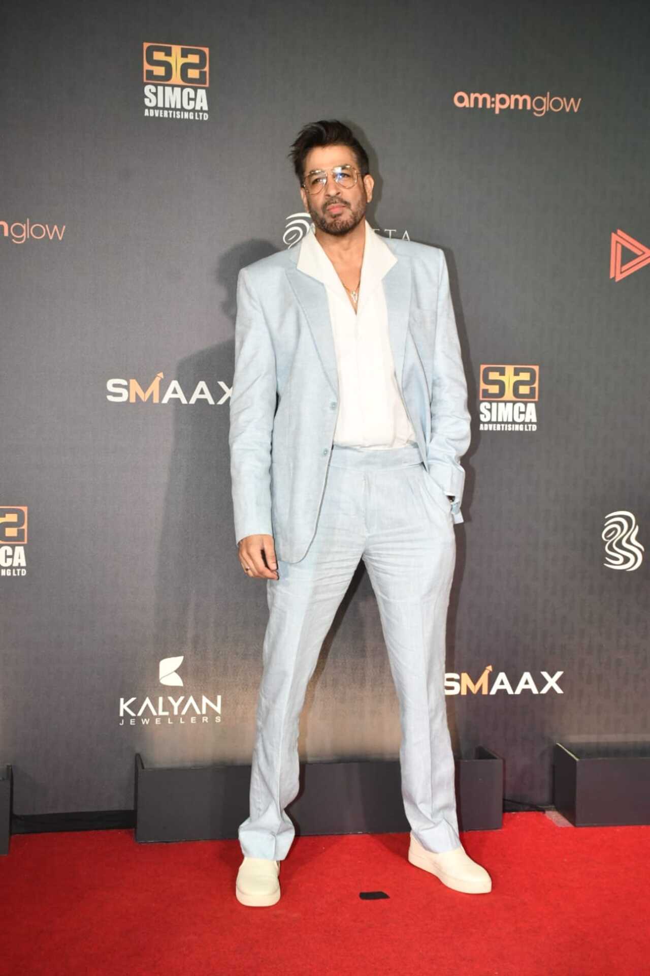Rajat Bedi looked cool in a blue suit with a white shirt and matching sneakers at an event in the city.